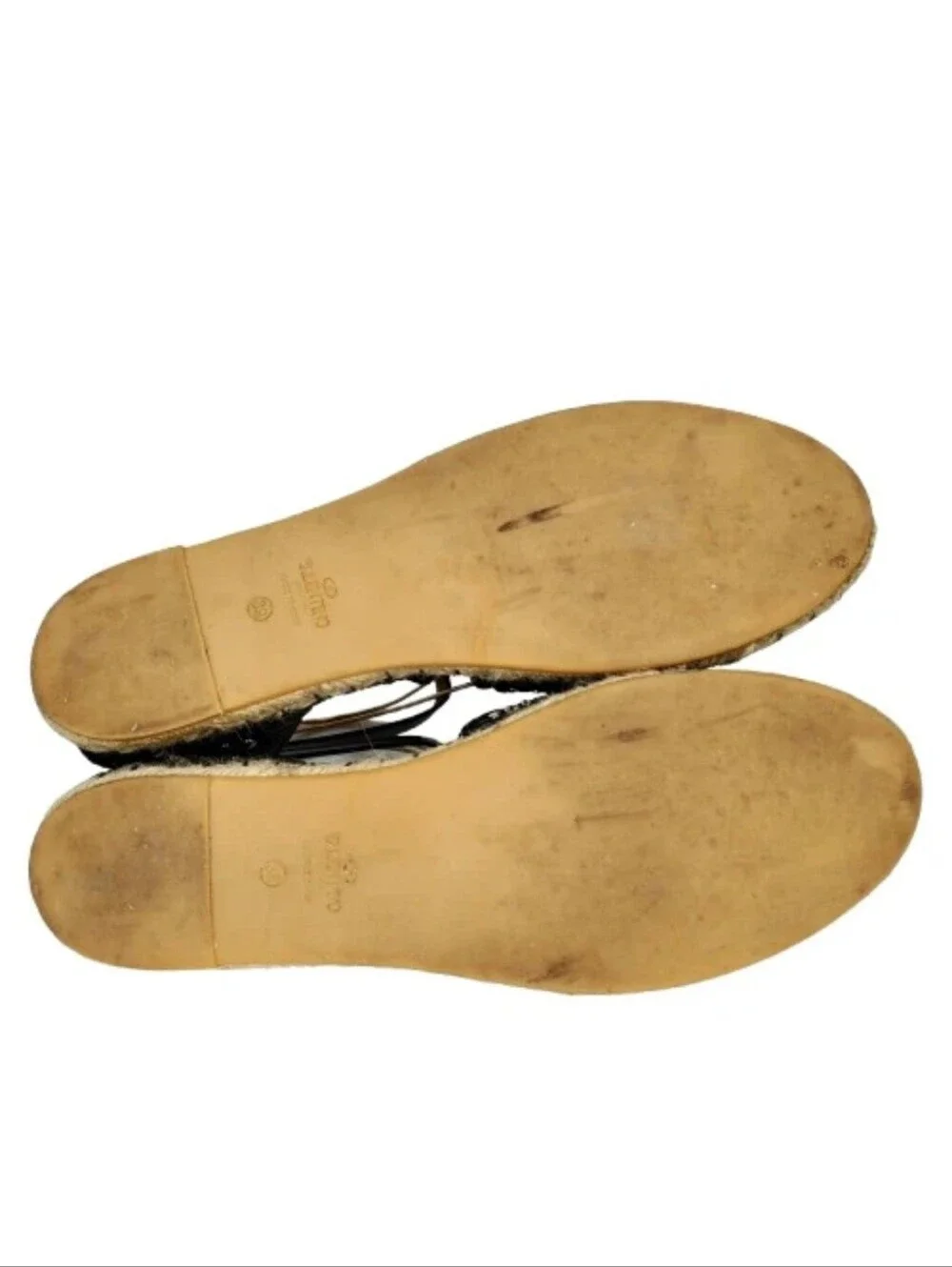 Valentino Garavani Black Suede Embellished Espadrille Flats